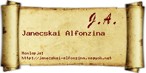 Janecskai Alfonzina névjegykártya